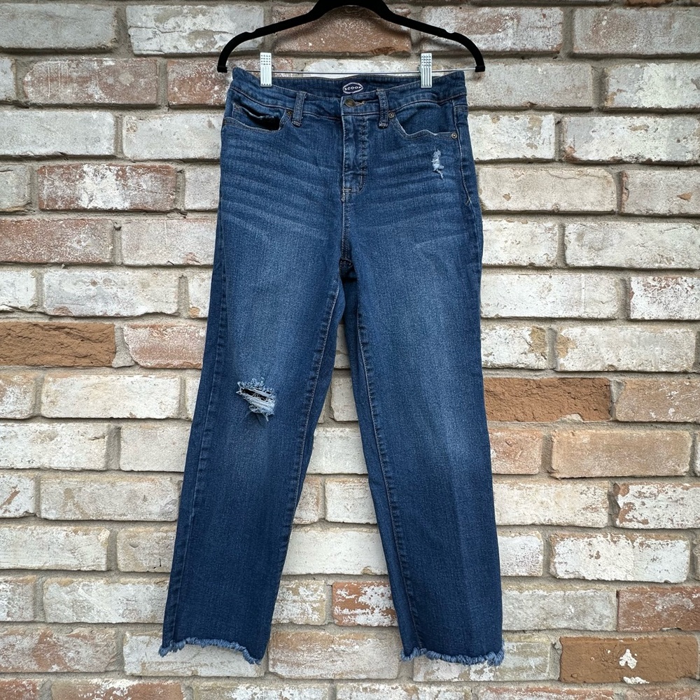 SCOOP Crop Straight Denim Jeans